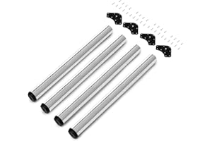 Emuca - Gambe regolabili per tavolo Ø60x830mm, kit di 4 piedi per tavolo in acciaio, altezza regolabile 830-850mm, cromato