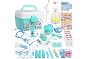 Anpro 46 zestaw dla lekarza, zabawki, lekarz, przebranie, imitacja zabawek z teczką, lekarz, narzędzia medyczne, dla dzieci, dziewcząt, chłopców, niebieski