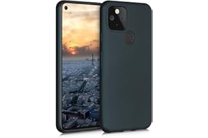 kwmobile Funda para Google Pixel 5 Carcasa - Case TPU y Silicona Ultrafino - Antigolpes con Bordes elevados - Apto Carga inalámbrica - petróleo Metalizado