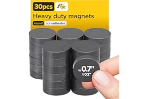 X-BET MAGNET Craft Magnets - Aimants en Céramique Rond de 1,8 cm - Aimants Circulaire Plat pour L'artisanat, la Science et Le Bricolage - Petits Aimants Frigo, pour Réfrigérateur, Le Tableau Blanc - 30 PC