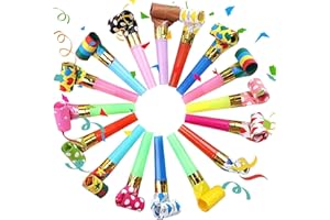 RJFUJP 30 Pcs Party Blowers, Whistles for Kids, Party Poppers, Party Poppers Birthday, Party Bag Fillers for Kids Unisex, Birthday Noisemakers Birthday Blow Horns Party Whistles