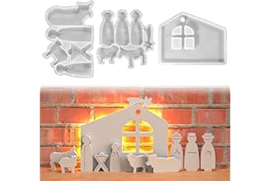 ‎SKEADEX Skeadex Silikonformen Gießformen Krippe Weihnachten, 3 Stück Silikonform Krippe Gießformen Silikon Weihnachten Gips Zum Gießen Krippenfiguren Silikonform weihnachten Silikon Gießform Krippe (A)