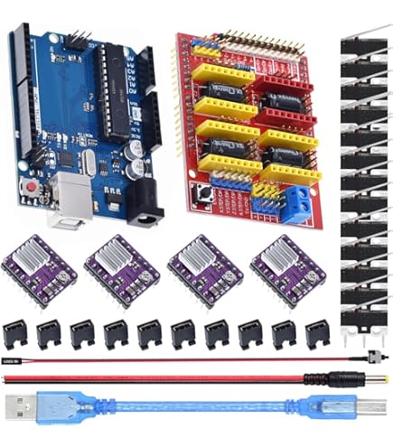 CNC Shield V3 Expansion Board 4pcs A4988 (green color) Stepper Motor Driver for 3D Printer