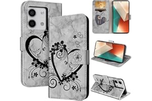 CASAFUNY Funda para Xiaomi Redmi Note 13 5G, Carcasa Protectora Libro Leather Redmi Note 13 5G Funda Flip Magnético Carcasa para Xiaomi Redmi Note 13 5G, Negro