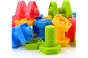 SIENIANLINE Nuts and Bolts Game - Juego de Tornillos de Colores 32 Piezas
