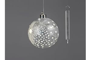 formano Hänger Kugel LED Licht Frosty-Komet Leuchtkugel Weihnachtskugel mit Timer Auswahl (10 cm)