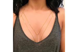 Atentuyi Cuerpo En Capas Collar De Cadena De Oro Cadena De Sujetador Bikini Arnés De Alambre Accesorios Para El Cuerpo Verano Vientre Cintura Cadena Boho Playa Borla Mujeres Y Las Niñas