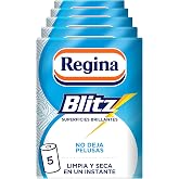 Regina Blitz Kitchen Paper | 5 Rolls | 100 3-Ply Maxi-Sheets | Ideal for Cleaning Household Surfaces | Lint Free | Recyclable