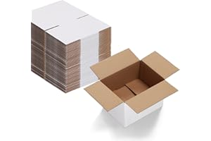 EYMPEU 20,3X15,3X10,2cm Cajas de Carton con Tapa para Envios de Paquete, 40 Pack, Cajitas de Papel Kraft para Regalo o Embalaje, Blanco