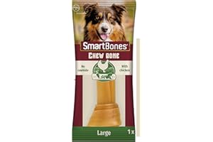 SmartBones Chicken Large au Poulet – Grand Os à Mâcher Sans Peau d'Origine Animale pour Chien Adulte de Grande Taille - Très Faible teneur en Matières Grasses - Enrichi en Vitamines et en Minéraux