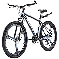 LSLIFE 27.5 Inch Mountain Bike, 21-Speed Mountain Bicycle Shimano Drivetrain Mens Boys Bike Disc Brakes 3 Spoke Wheels with Shock Absorber