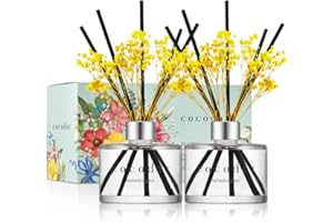 COCOD'OR COCODOR Difusor de Varillas con Flores secas/Aire Refrescante (Refreshing Air) / 200ml / 2 Paquetes/Ambientadores de Hogar, Ambientador Varillas, Regalo Madre Profesora, Regalo Día del Madre