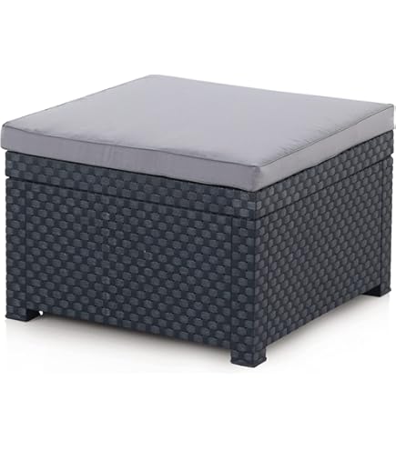 Pouf Diva Per Esterni - Sgabello Da Giardino In Resina Riciclata Wengé 56x56x39 Cm - Foto 8