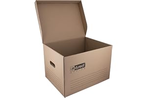 D.RECT 12 Stück Archivbox 2100 Lagerbox 431x333x294mm Klappdeckelbox Archivschachtel Aktenkarton Braun