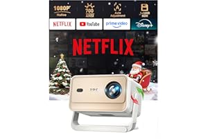 Xgody Gimbal N6 Pro Vidéoprojecteur Compatible avec Netflix, FHD 1080P Natif Projecteur Vidéo Bluetooth, Calibration Automatique d'Écran & Commande Vocale, 700 ANSI Luminosité, WiFi 6