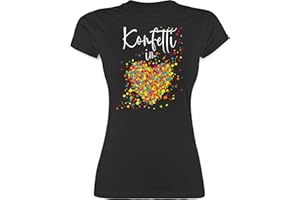 Shirtracer - Shirt Damen - Karneval & Fasching - Konfetti im Herzen I