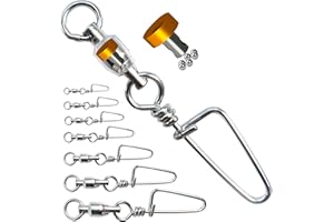 NewShot Fishing Barrel Swivels, High Strength Rolling Ball Bearing Snaps Lure Connector Clips, Saltwater or Freshwater Fishing Accessories, Pack of 20