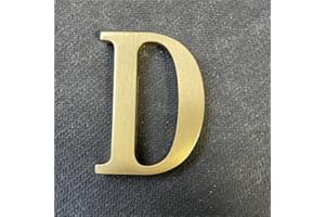 BWRMHME Adhesivo de Latón Macizo de 2.6 Pulgadas - Letras Inglesas y Números Autoadhesivos de Pared - Adorno de Alfabeto de Metal para Señalización de Dirección de Casa y Números de Puerta