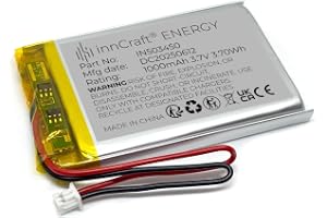Lithium Polymer Battery innCraft Energy 1000mAh 3.7V, 51x34x5 Model 503450 2P Molex 51021-020 1.25mm Plug