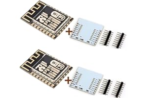TECNOIOT 2pcs ESP-12F ESP12F ESP8266 Serial WiFi Module (Upgrade ESP-12) +Plate Expansion |2pcs ESP-12F ESP12F ESP8266 Module WiFi série (Mise à Niveau ESP-12) + Extension de Plaque