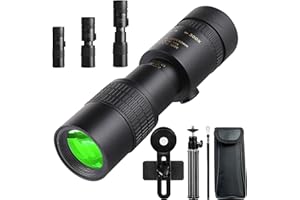 RECINQ 10-30X40 Zoom Monocular Telescope High Power with Cell Phone Holder, Monocular for Adults -BAK4 Prism and FMC Lens - IP66 Waterproof for Bird Watching Hiking Camping with Hand Strap Black