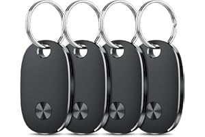 AOWOKA Air Tracker Tags-4 Pack, Bluetooth Tracker Works with Apple Find My APP (iOS Only), Keys Finder and Item Locator for Luggage, Backpack, Suitcases, Replaceable Battery, IP67 Waterproof Tag