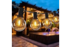 ‎ROMWISH Utomhus Ljusslinga LED, Romwish 18M 27+2 LED G40 Strängljus, G40 Plast Splitterskyddade Glödlampor Ljusslinga Utomhus för Trädgård, Gård, Bröllop, Jul, Bakgård, Terrass, Fest, Patio