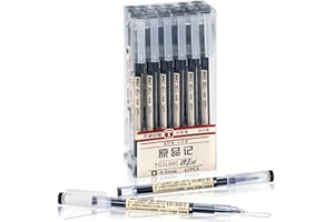 Reaeonat Gel Pens, 12Pcs Quick Drying Black Ink Ballpoint 0.5mm Fine Tip Pen for Adult Writing Note Taking Office Supplies