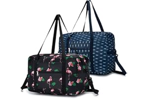 BKAZV 2X Ryanair Handgepäck 40x20x25 Faltbar Reisetasche Weekender Handtasche Wasserdichtes Nylon Handgepäck Tasche Sporttasche Klein Koffer Handgepäck für Flug/Camping