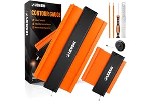 ‎LENSKI Lenski Konturenlehre mit Feststeller 2 PCS, Geschenke für Männer, Konturenlehr Groß Feststell, Männergeschenke, Konturschablone, Vervielfältigungslehre, Laminat Schablone, Konturmessgerät