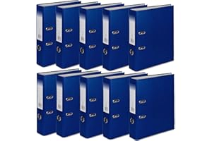 OFFICE CENTRE 10 x Blue A4 75mm Strong Premium Business Lever Arch Files Folders Metal Binder Bar Ring Document