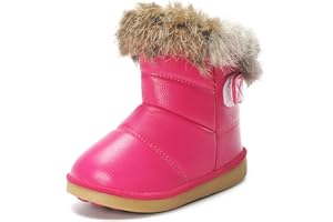 KVbabby Filles Bottes de Neige Antidérapant Sole souple Bottes d'hiver Bébé Fourrure Doublé Antidérapant Bottes