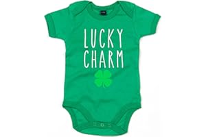 FUNKYSHIRT Lucky Charm Childrens Baby Grow, Irish Outfit for St Patricks Day, Funny Baby Clothing, Ireland Gift for Baby Shower, 0-3 Months, 3-6, 6-12, 12-18