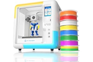 AOSEED X-MAKER 3D Printer with 8 PLA Filament Set, Kids Friendly Design Apps，Fully Enclosed, Creation Courses, and Idea for Schools, Households, Wi-Fi Printing, Resume Printing, Silent Printing