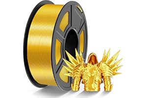 TECBEARS Silk PLA Filament 1.75mm Gold 1KG, Shiny Silk 3D Printer Filament, High Gloss Silk Finish, Dimensional Accuracy +/- 0.02mm, 1kg (2.2lbs) Spool for Smooth 3D Printing
