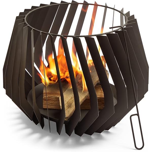 VonHaus Fire Pit – Vortex Firepit with Poker – Outdoor, Garden, Patio Heater/Burner  for Wood u0026 Charcoal – Strong Steel Construction – Black : Amazon.co.uk:  Garden