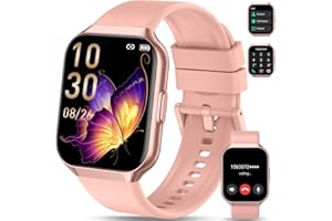QCOQ SmartWatch Herren with Phone Function， 1.96" Inch Touchscreen Fitness Watch，110+ Sports Modes (Roségold)