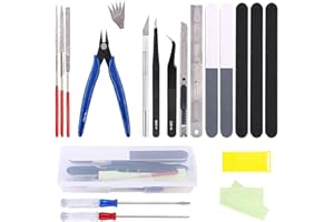 Dulynva 24 Pezzi Kit Modellismo Strumenti Base Modello per Gundam Model Tools Kit di Strumenti di Base Hobby Building Craft Set per Edifici Auto Aerei Modello Modellatore Riparazione e Fissaggio