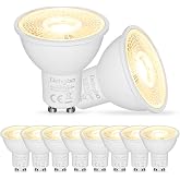 Dehobo GU10 LED Bulbs, GU10 LED Bulb Warm Light 2800 K, Pack of 10 | GU10 LED Bulb Equivalent to 60 W 480 lm for GU10 Lamps,