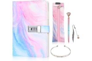 MHwan Journal Intime Fille avec Code, Coffret Cadeau pour Filles de 7, 8, 9, 10, 11, 12, 13 et 14 Ans, Noël, Anniversaire, Rentrée Scolaire, Carnet Secret Fille, Coffret Cadeau pour Étudiantes