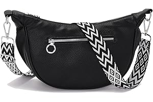 Vezluax Borsa Tracolla Donna Impermeabile - Marsupio Elegante a Mezzaluna in Tessuto Crossbody Con Vari Scomparti Interni