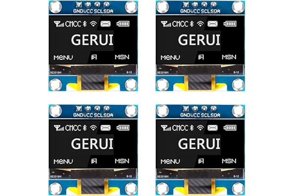 4 st 0,96 tums OLED-displaymodul 128 x 64 pixlar I2C displaymodul med I2C IIC seriell självlysande kompatibel med Arduino och