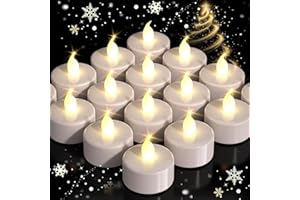 BENEVE Candele a LED, senza fiamma, luci a LED realistiche e luminose, luce bianca calda, funzionamento a batteria, luci tealight durevoli per matrimoni, vacanze, feste, decorazioni per la casa (24 pezzi)