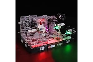 GEAMENT Jeu De Lumières Compatible avec Lego Diorama de la Poursuite dans Les Tranchées de l’Étoile de la Mort (Death Star Trench Run Diorama) - Kit D'éclairage LED pour Star Wars 75329