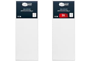 Artina Set de 2 Lienzos para Pintar 30x80 cm – 100% Algodón 280g/m² – Lienzo Blanco para Pintar con Bastidores de Madera FSC® Canvas Tela Akademie