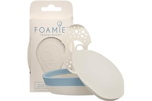 Foamie Caja de Viaje Travel Buddy – Jabonera Sólida Ecológica para Champú & Acondicionador Sólido – con Tapa Impermeable, Reutilizable & Vegana – Color Beige & Azul