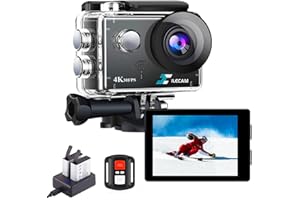 Xilecam Camara Deportiva 4K 20Mp WiFi Control Remoto 2.4G 4X Zoom Cámara Deportiva 40m (131FT) Submarino Camara Acuatica Sumergible con 2 * 1350mAh Batería y Accesorios Camara Deportiva