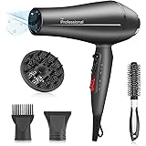 Faszin 2400w Asciugacapelli Professionali Ionico, Phone Capelli Ioni con Diffusore, Fono Capelli Professionale Super Veloce, 