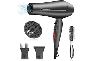 Faszin Asciugacapelli Professionali Ionico, Phon Capelli Ioni con Diffusore, Fono Capelli Professionale, Asciugatura Rapida e Delicata, Famiglia Salone Parrucchieri Hair dryer