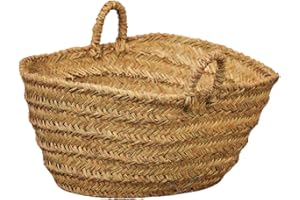 CESTERIA APARICI Cestería Aparici - Capazo de Esparto XXL y Leñero Extra Grande Ovalado. Cesto para Leña Artesanal con Asas. Cesto Decorativo y Almacenaje Rústico. (70 x 40 x 32 cm, Ref. 7109-5).